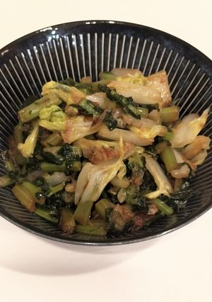 超時短★白菜とダイコンの葉の炒め物-レシピのメイン写真