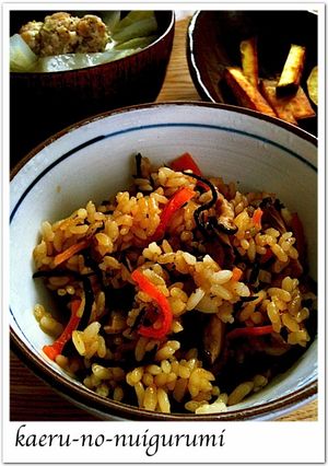 ＜圧力鍋＞角煮風味の「炊き込みご飯」-レシピのメイン写真