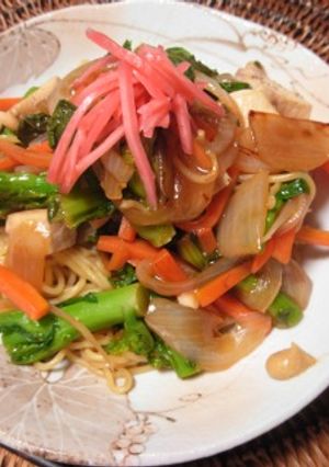 メカジキと菜花の甘酢あんかけ焼きそば-レシピのメイン写真