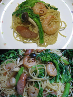 エビ・菜の花・しめじの和風パスタ♪-レシピのメイン写真