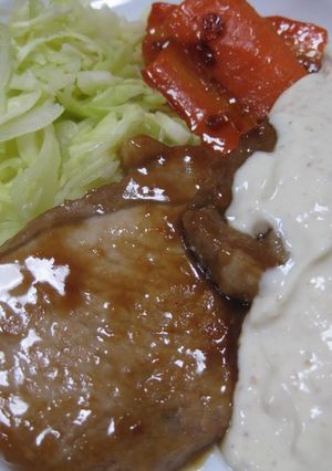 豚の生姜焼き　豆腐ソースがけ♪-レシピのメイン写真