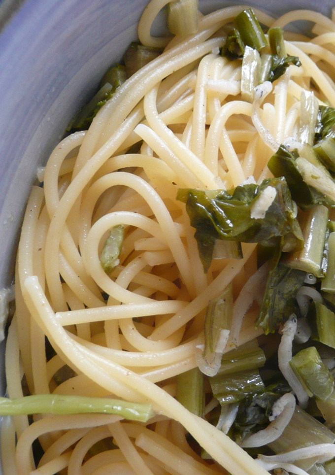 野沢菜としらすの和パスタ～>゜)))彡-レシピのメイン写真