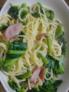ソーセージとほうれんそうのスープパスタ-レシピのメイン写真