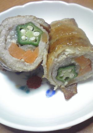 オクラと人参とえのきの肉巻き-レシピのメイン写真