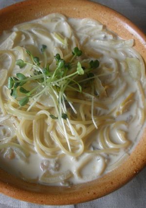 シーフードmixのミルクスープパスタ-レシピのメイン写真