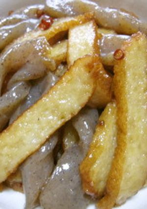 蒟蒻と薩摩揚げのオイスター炒め-レシピのメイン写真