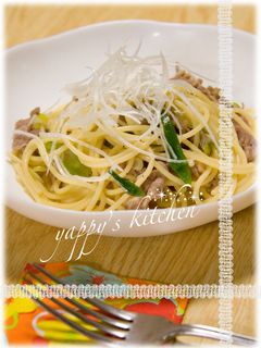 青ネギと豚肉の朝からパスタ~✿-レシピのメイン写真