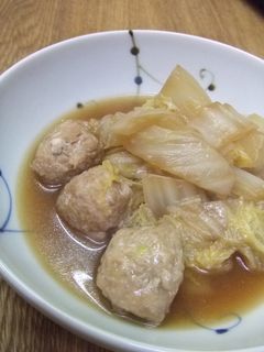 白菜と鶏団子のこっくり煮込み-レシピのメイン写真