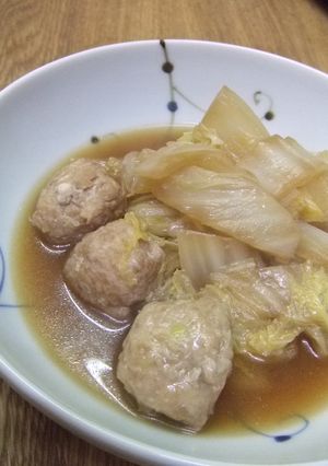 白菜と鶏団子のこっくり煮込み-レシピのメイン写真