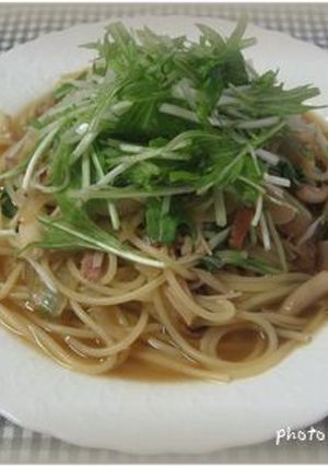 めんつゆで♪きのこの和風スープパスタ。-レシピのメイン写真