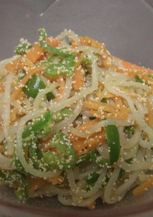 人参とピーマンとしらたきの明太子炒め♪-レシピのメイン写真