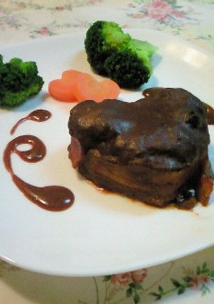 チョコみたいなハートハンバーグ-レシピのメイン写真