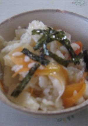 鍋の後はひらひら野菜で雑炊!!-レシピのメイン写真