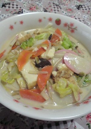 ちゃんぽんめん?~豆乳うどん~♪-レシピのメイン写真