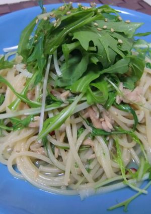 簡単★水菜とツナのピリ辛パスタ★-レシピのメイン写真