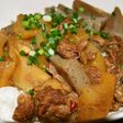 圧力鍋あっという間に牛すじ丼☆唐辛子入り