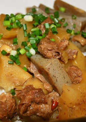 圧力鍋あっという間に牛すじ丼☆唐辛子入り-レシピのメイン写真