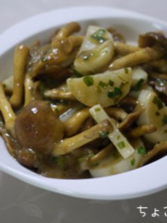 なめこと長いものめんつゆバター炒め-レシピのメイン写真