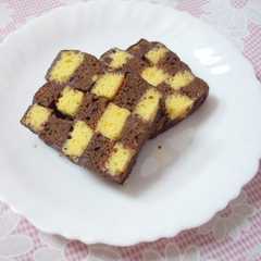 รูปของ 米粉で作る■□格子模様□■ケーキ