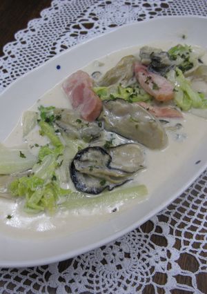 牡蠣とベーコンの白菜クリーム煮-レシピのメイン写真