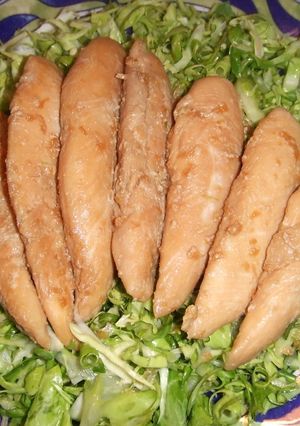 簡単ヘルシー！鶏ササミ☆にんにく醤油焼き-レシピのメイン写真