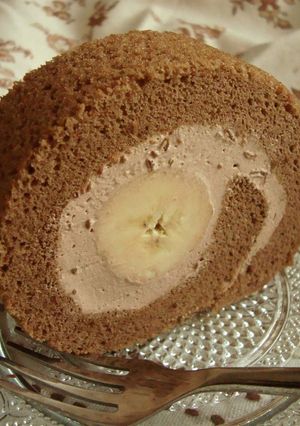 しっとり♪米粉のチョコバナナロールケーキ-レシピのメイン写真