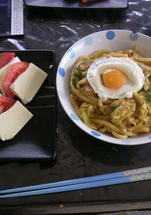 カレークリームうどんカルボナーラ半玉のせ-レシピのメイン写真