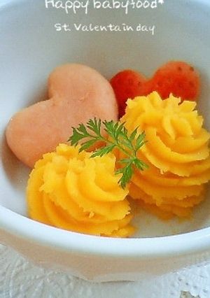 離乳食中期〜☆バレンタインモンブラン-レシピのメイン写真