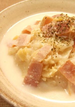 圧力鍋で。白菜とベーコンの豆乳・蒸し煮-レシピのメイン写真