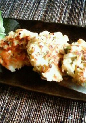 キャベツと長芋のもずく入りお焼き-レシピのメイン写真