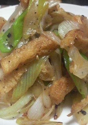 超簡単！長ねぎと油揚げの塩炒め-レシピのメイン写真