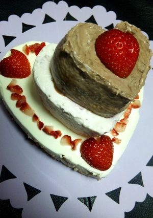 積もる想い♡ハートの三段レアチーズケーキ-レシピのメイン写真