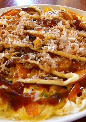 スペイン風具沢山オムレツをお好みソースで-レシピのメイン写真