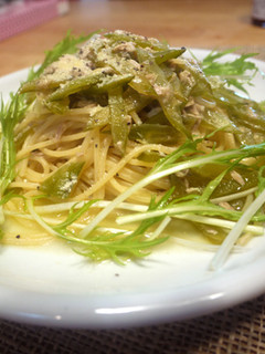 春の味、茎若布とツナのパスタ-レシピのメイン写真