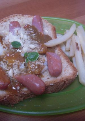 ちょい食べカレーチーズウインナートースト-レシピのメイン写真