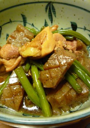 鶏肉とこんにゃくとインゲンの炒め煮-レシピのメイン写真