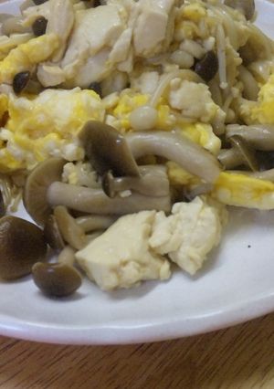 きのこと豆腐の卵炒め-レシピのメイン写真