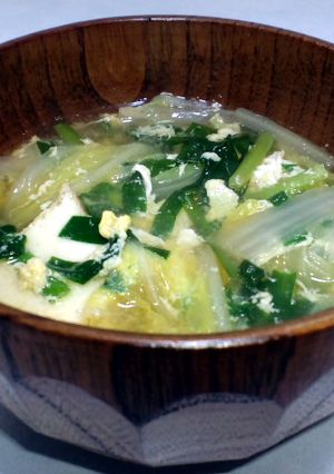 野菜が美味い♪ニラと油揚げの卵スープ-レシピのメイン写真