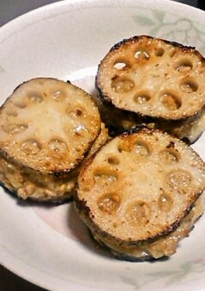 彼の好物★れんこんのはさみ焼き-レシピのメイン写真