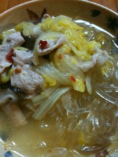 白菜と豚肉☆豆板醤でぴりっと中華風煮-レシピのメイン写真