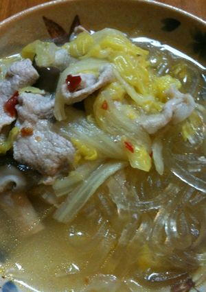 白菜と豚肉☆豆板醤でぴりっと中華風煮-レシピのメイン写真
