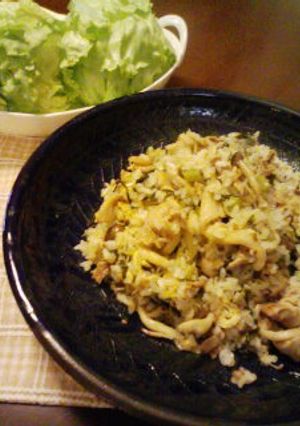じゃこと野沢菜のごはん☆レタス包み-レシピのメイン写真