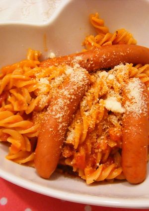ルクルーゼ１つで煮込みトマトパスタ♪-レシピのメイン写真