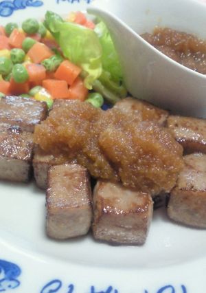 ♪おろしステーキソースサイコロステーキ♪-レシピのメイン写真