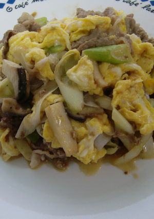 ふわふわ卵と豚肉のネギ味噌炒め-レシピのメイン写真