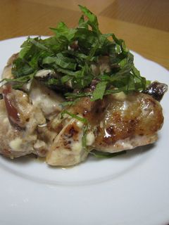 鶏肉の梅肉マヨ炒め~大葉のせ~-レシピのメイン写真