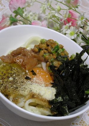 やみつき☆パスタな納豆うどん✿簡単♪１人ランチに♪-レシピのメイン写真