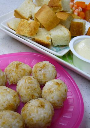 ご飯党様へ♡チーズフォンデュにおにぎり☆-レシピのメイン写真