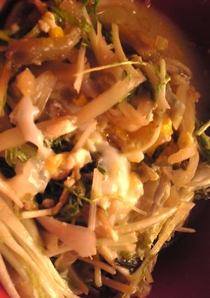 ザーサイと水菜の卵とじ丼-レシピのメイン写真