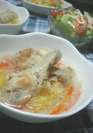 鶏手羽のさっぱり春雨スープ-レシピのメイン写真